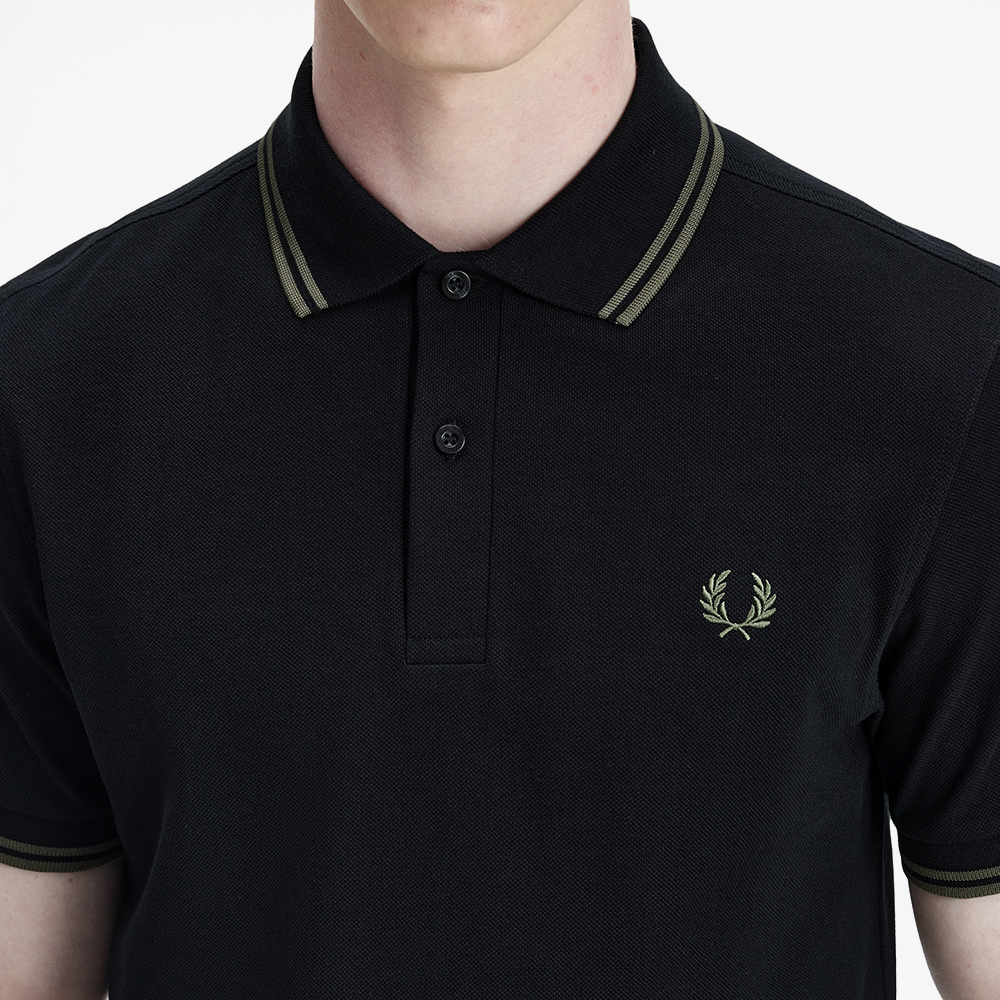 프레드페리 M3600 트윈 팁 프레드페리 셔츠 블랙 필드그린(Fred Perry Twin Tipped Fred Perry Shirt Black Field Green) - 4
