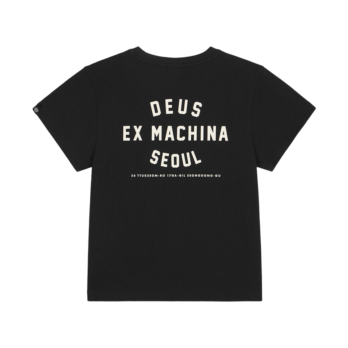 [6% 적립] 데우스 엑스 마키나 여성 서울 어드레스 크롭티셔츠 블랙([6% 적립] Deus Ex Machina W Seoul College Address Crop Tee Black)