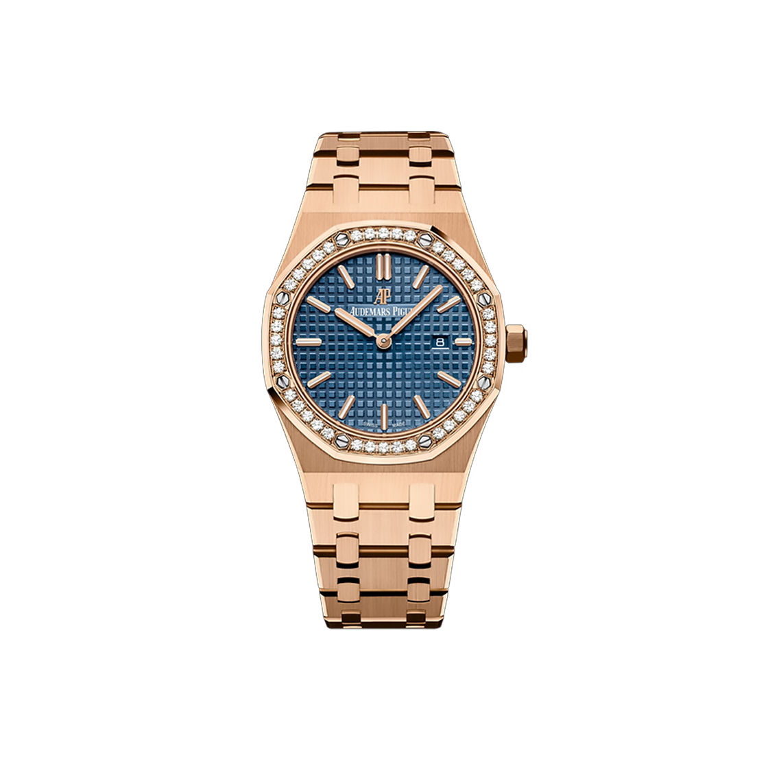 ITHIIUAWUGFA Audemars Piguet Royal Oak 33-67651OR Diamond Bezel Blue Dial No. 7233