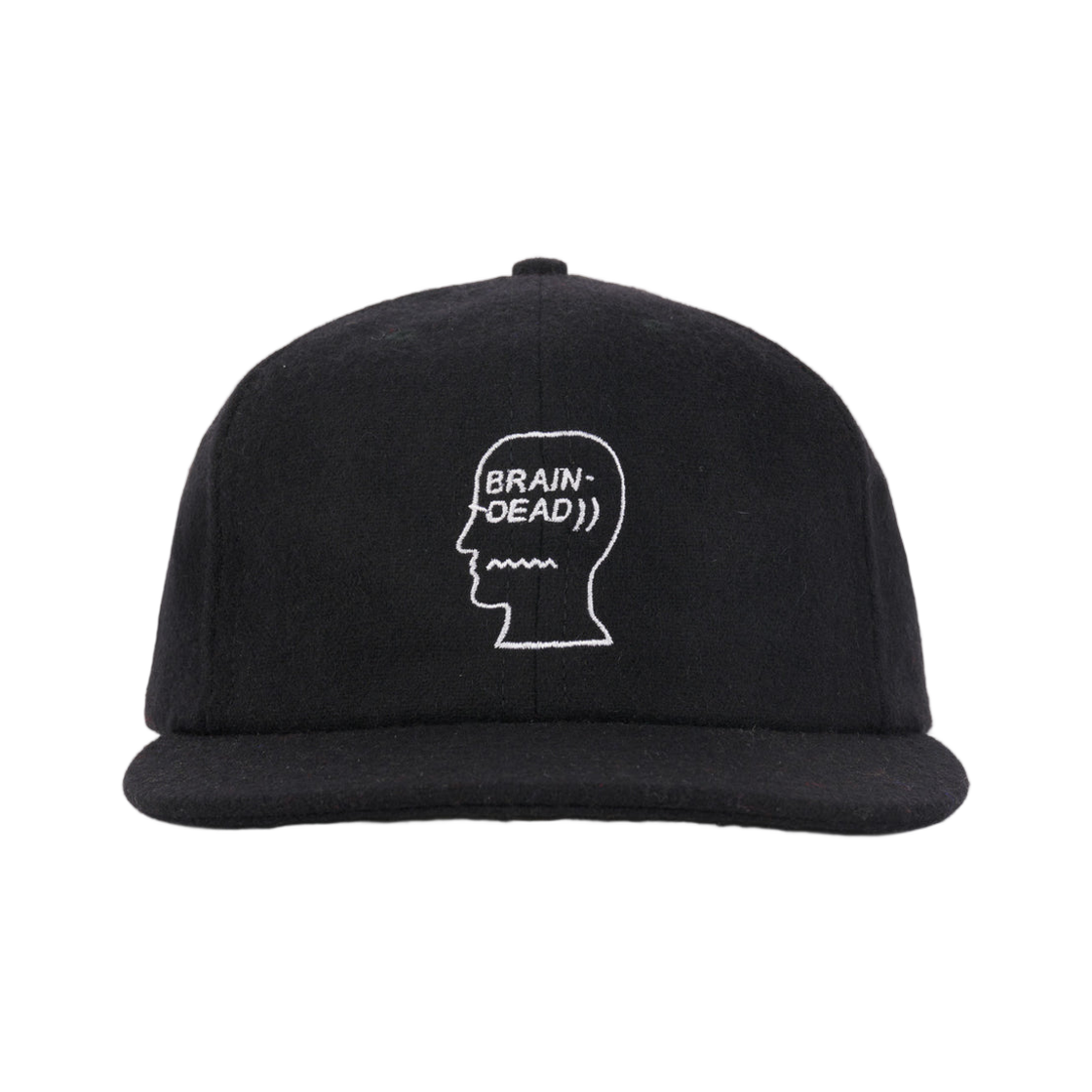 - Brain Dead Flannel Logohead 6 Panel Hat Black