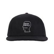 Brain Dead Flannel Logohead 6 Panel Hat Black