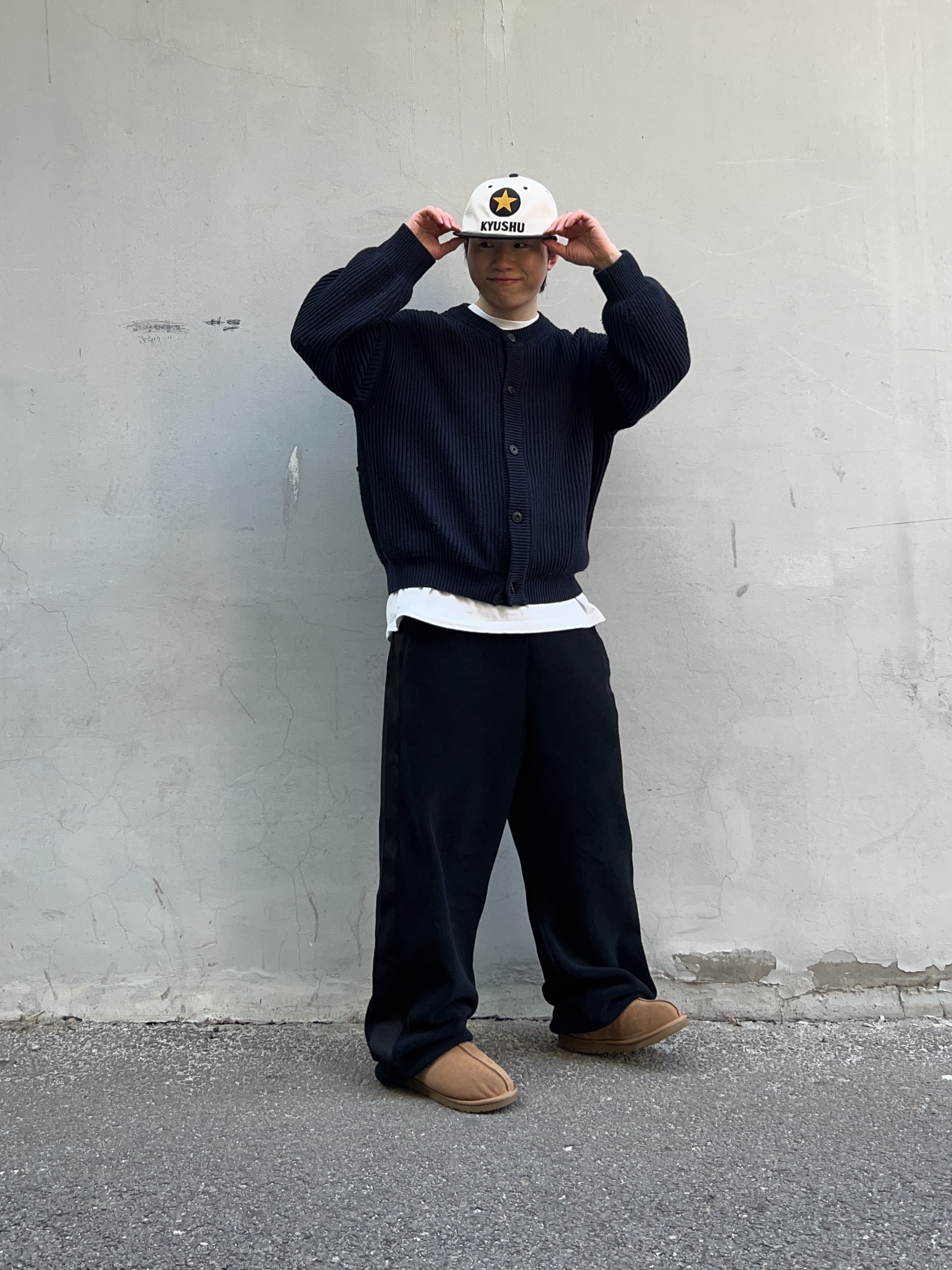 Aoiro KYUSHU Star ビール Cap, Uniqlo x Needles Fleece Wide Pants Black - KR 착용 스타일 - 1
