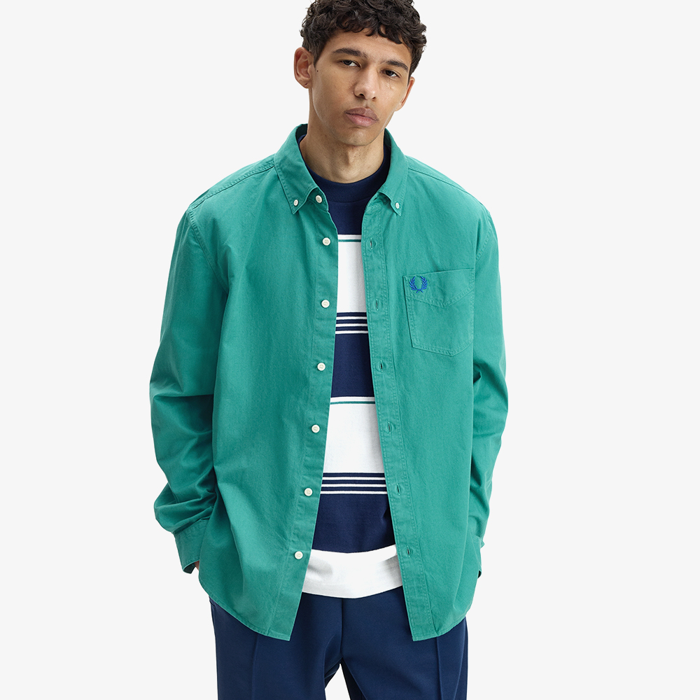 프레드페리 릴랙스드 워시드 트윌 셔츠 딥 민트(Fred Perry Relaxed Washed Twill Shirt Deep Mint) - 4
