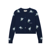 Shushu/Tong Women Threadwork Knit Cardigan Navy Blue - 26SS