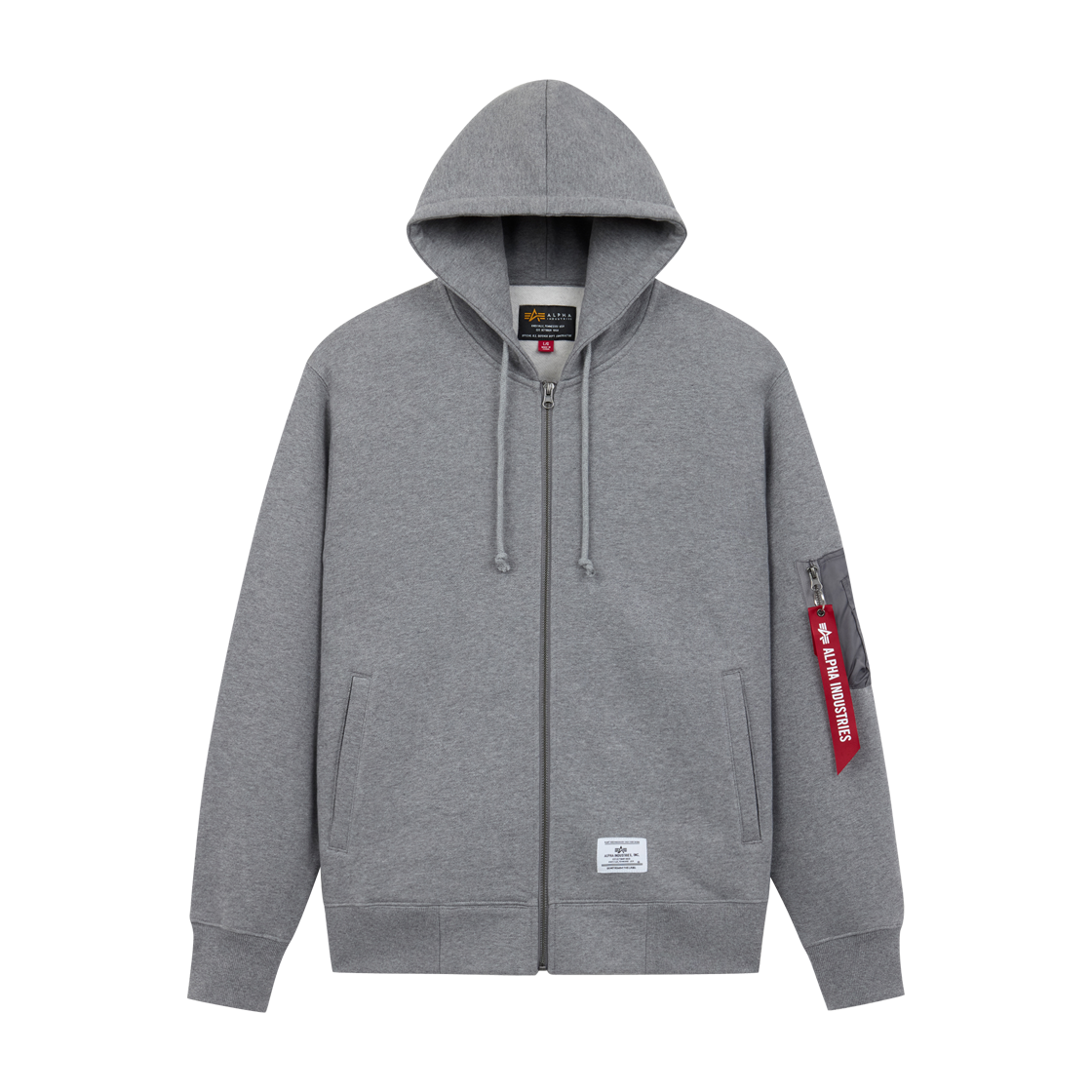AICOI0000053MCH ALPHA INDUSTRIES Utility Pocket Full Zip Up Medium Charcoal Heather