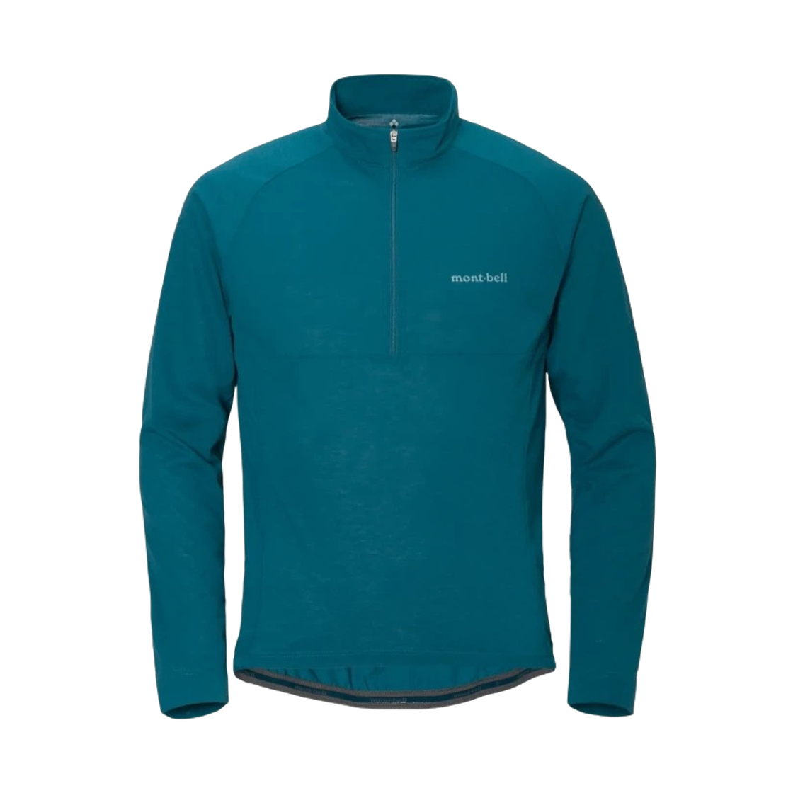 1130685 Montbell Wickron Cycling Long Sleeve Zip Shirt Blue Green