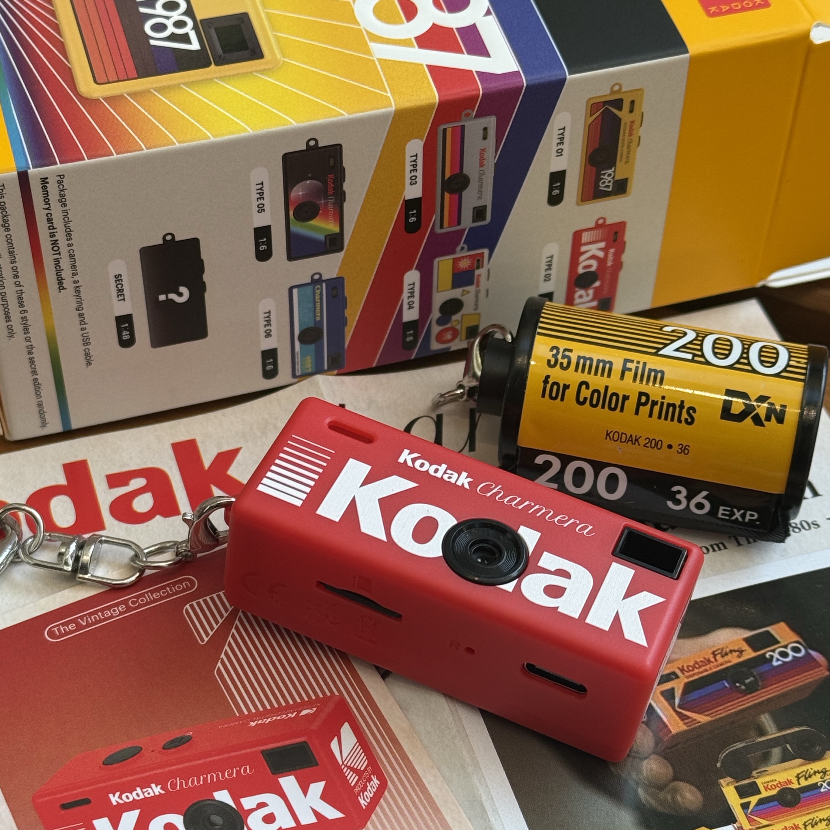 Kodak Charmera Key Chain Film Camera Sealed Case (1 Blind Box), Kodak Charmera Key Chain Film Camera Sealed Case (Bundle of 2/1 Blind Box) 착용 스타일 - 2