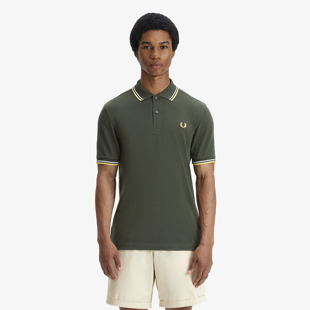 프레드페리 M3600 트윈 팁 프레드페리 셔츠 헌팅그린 라이트아이스 레몬발리(Fred Perry Twin Tipped Fred Perry Shirt Hunting Green Light Ice Lemon Barley) - 2