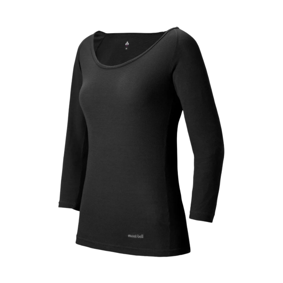 1107825 (W) Montbell Zeo-Line Light Weight U-Neck Shirt Black