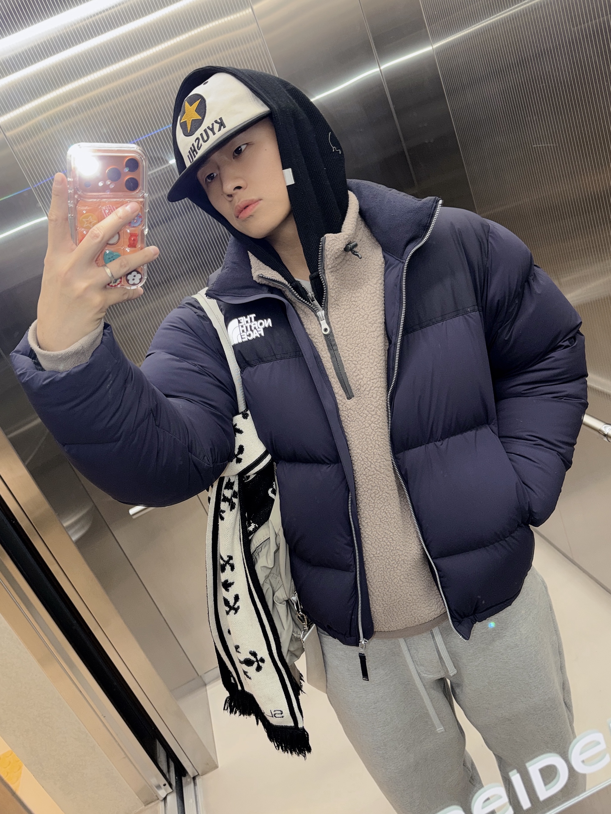 [더블적립] SUNLOVE Zip Player Fleece Pullover Taupe, Aoiro KYUSHU Star ビール Cap 착용 스타일
