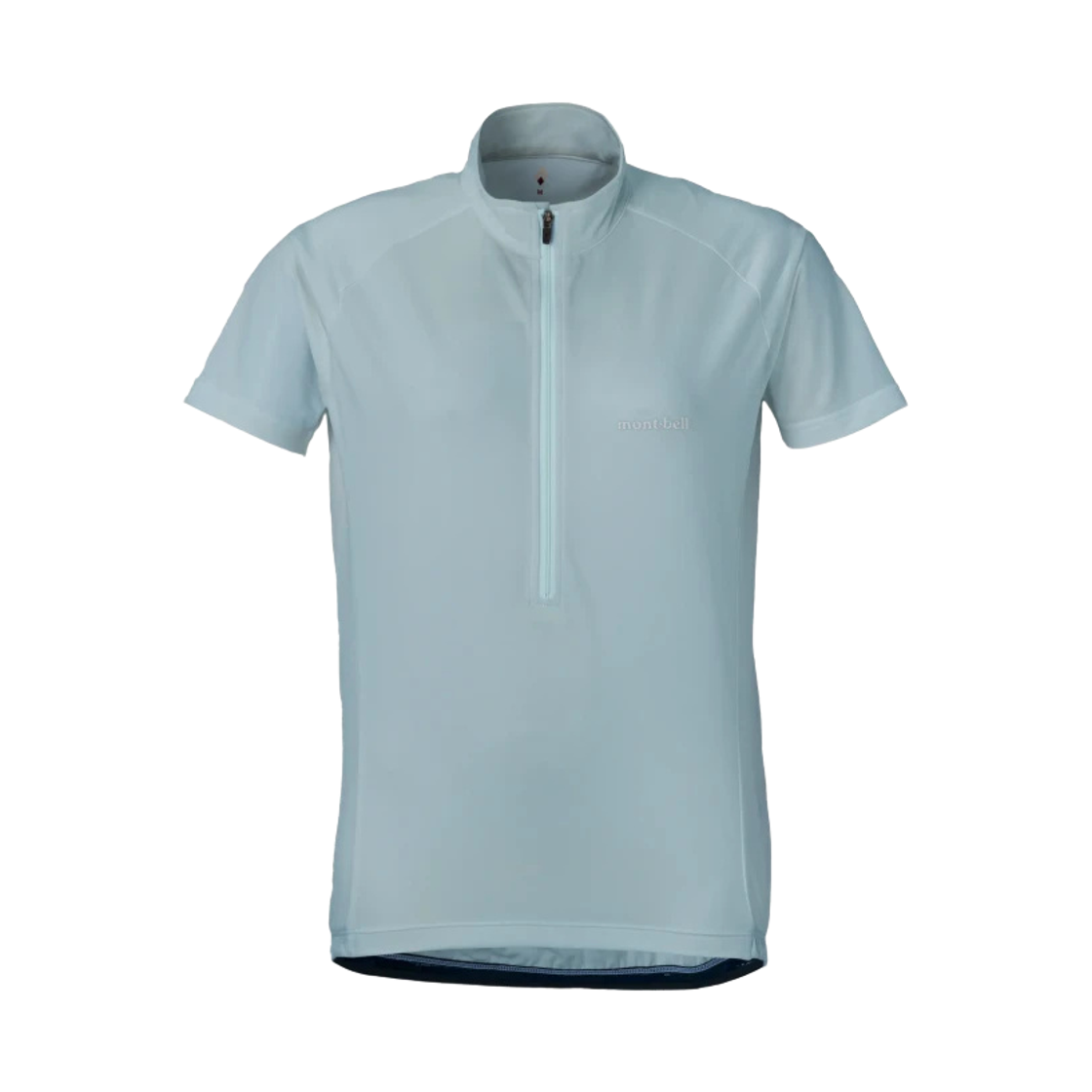 1130720 (W) Montbell Wickron UV-Tect Cycling Short Sleeve Zip Shirt Light Blue