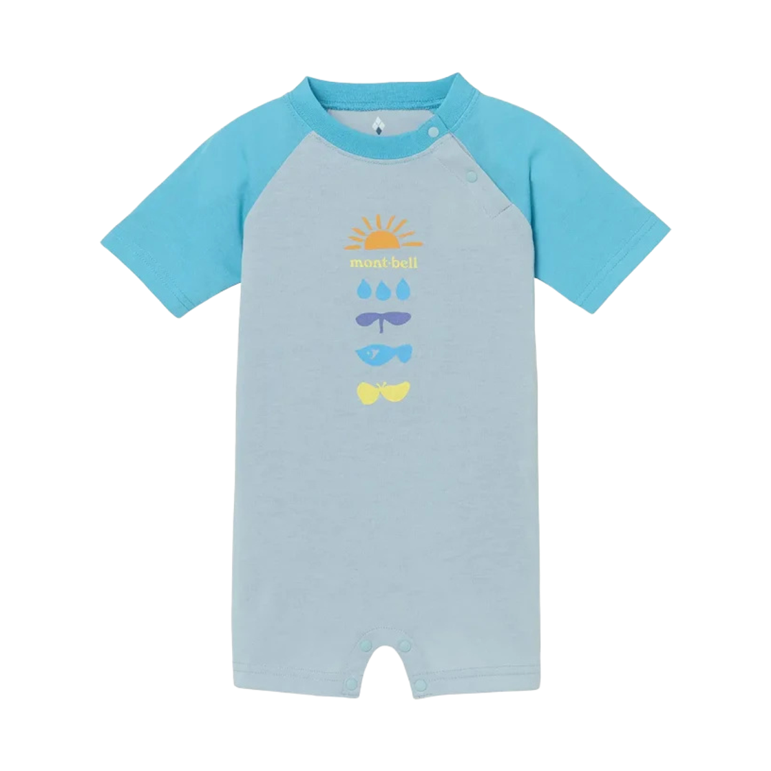 1114465 (Baby) Montbell Wickron Natsuyasumi Short Sleeve Rompers Light Blue