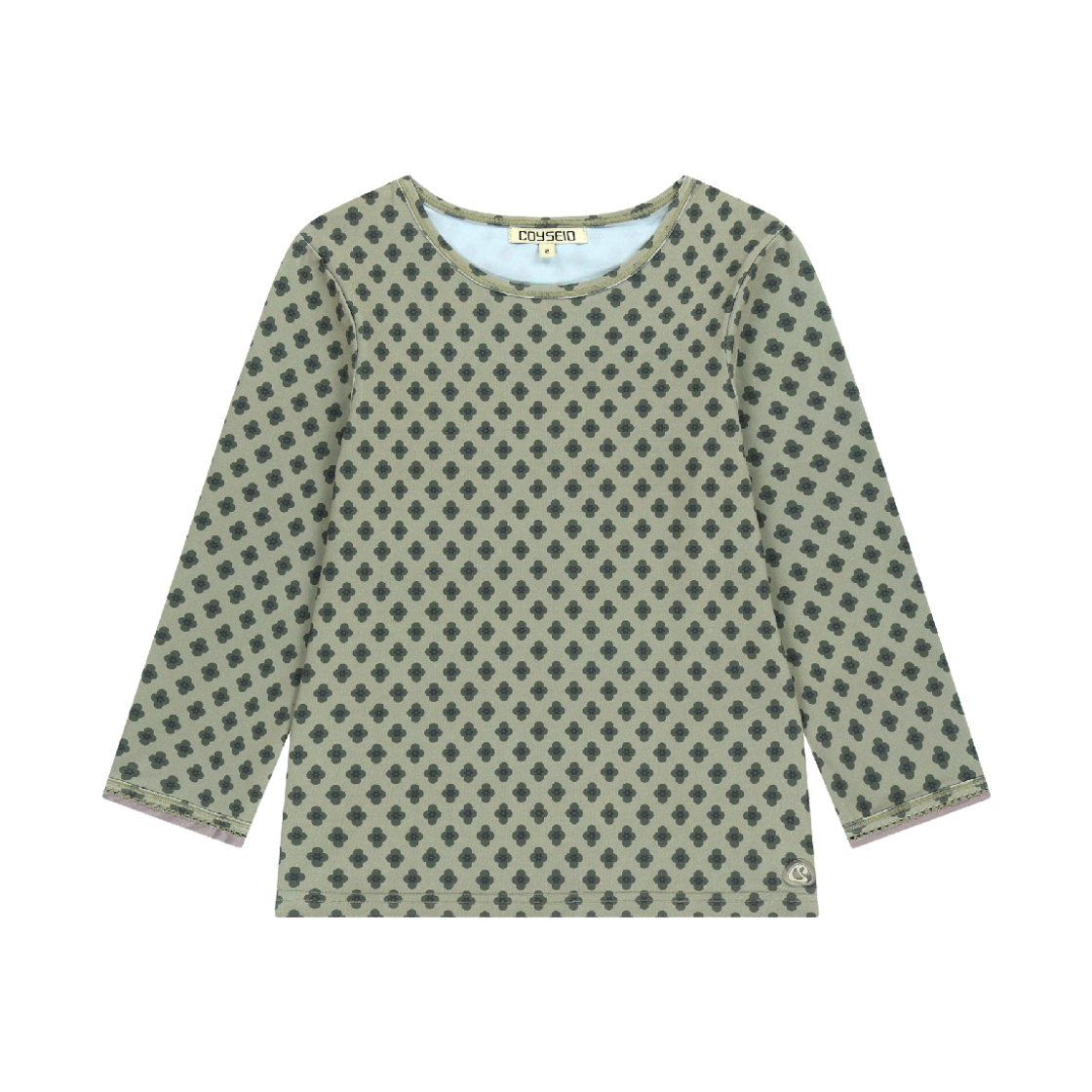 코이세이오 플라워 카프리 슬리브 라이트 카키(COYSEIO Flower Capri Sleeve Light Khaki)