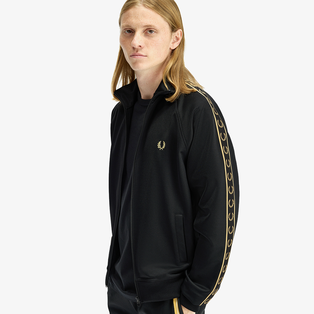프레드페리 컨트라스트 테잎 트랙 재킷 블랙 샴페인(Fred Perry Contrast Tape Track Jacket Black Champagne) - 4