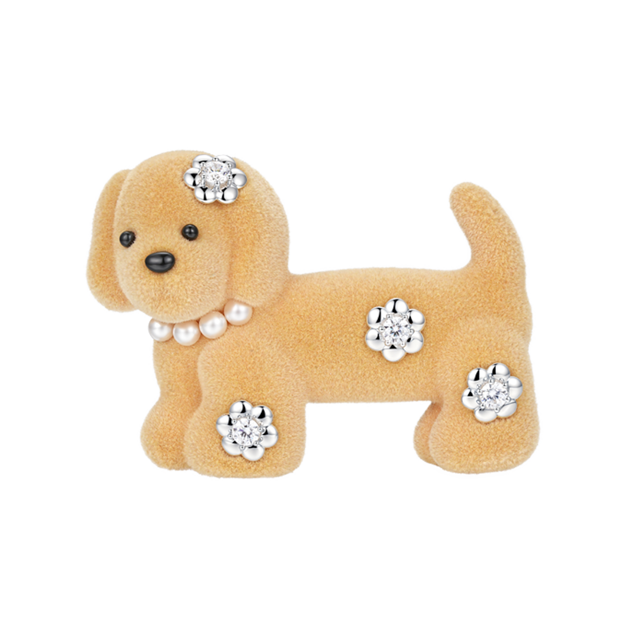 위민 플라워 데코레이티드 퍼피 헤어 핀 라이트 브라운 - 26SS(Yvmin Flower Decorated Puppy Hair Pin Light Brown - 26SS)
