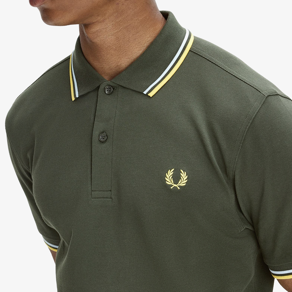 프레드페리 M3600 트윈 팁 프레드페리 셔츠 헌팅그린 라이트아이스 레몬발리(Fred Perry Twin Tipped Fred Perry Shirt Hunting Green Light Ice Lemon Barley) - 4