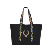 Bode Alpineflower Tote Bag Black
