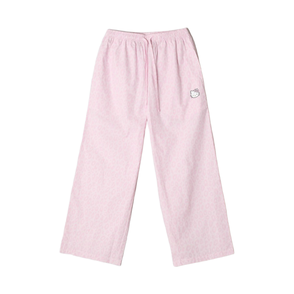 스파오 x 산리오 캐릭터즈 헬로 키티 레오파드 파자마 팬츠 라이트 핑크