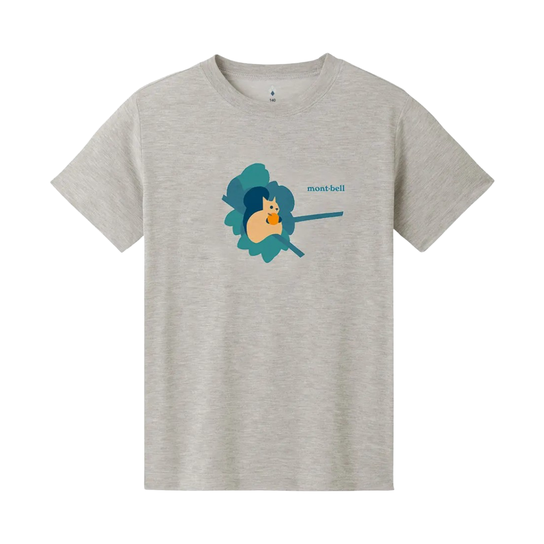 1114580 (Kids) Montbell Wickron Risu T-Shirt Heather Charcoal