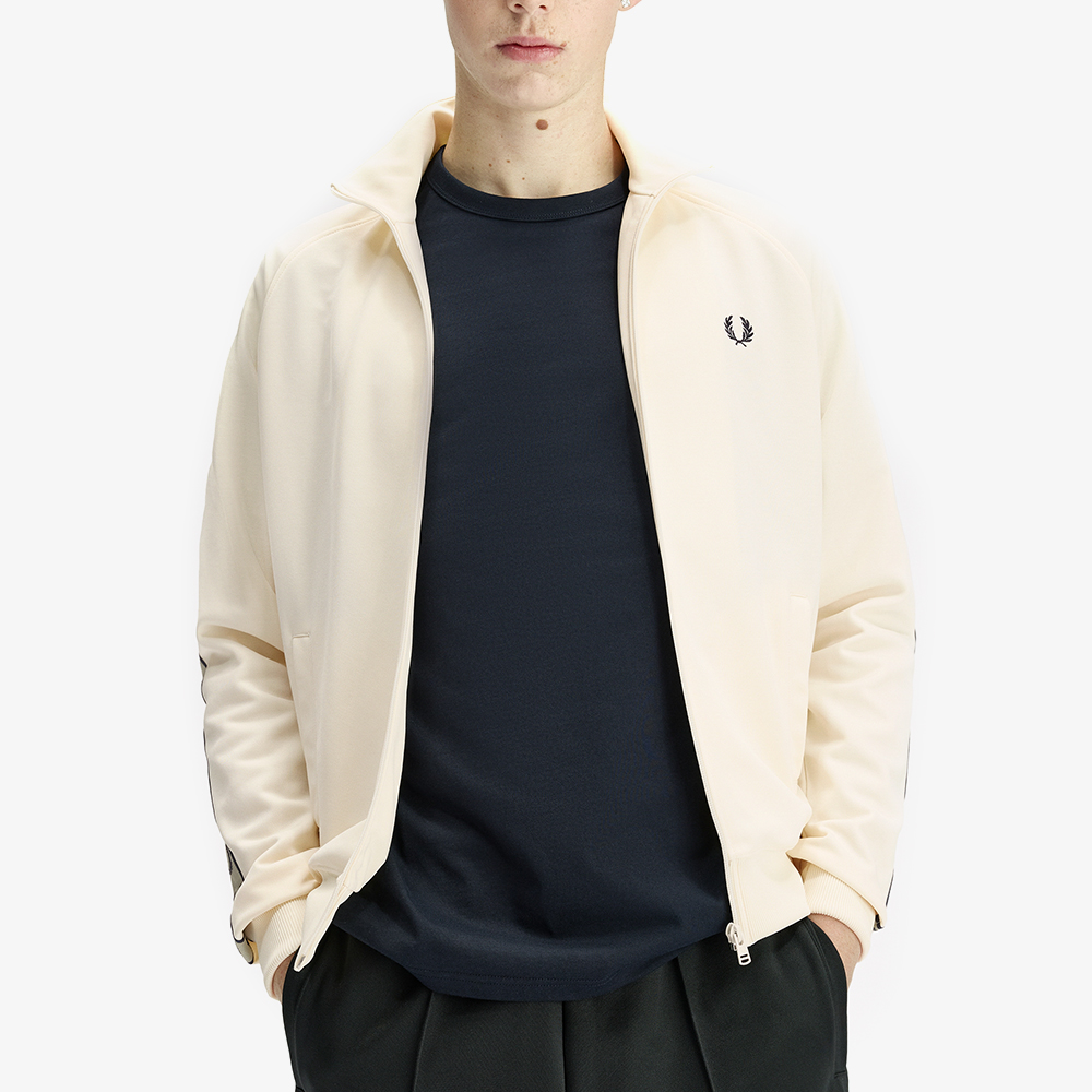 프레드페리 컨트라스트 테잎 트랙 재킷 에크루 네이비 시그래스(Fred Perry Contrast Tape Track Jacket Ecru Navy Seagrass) - 4