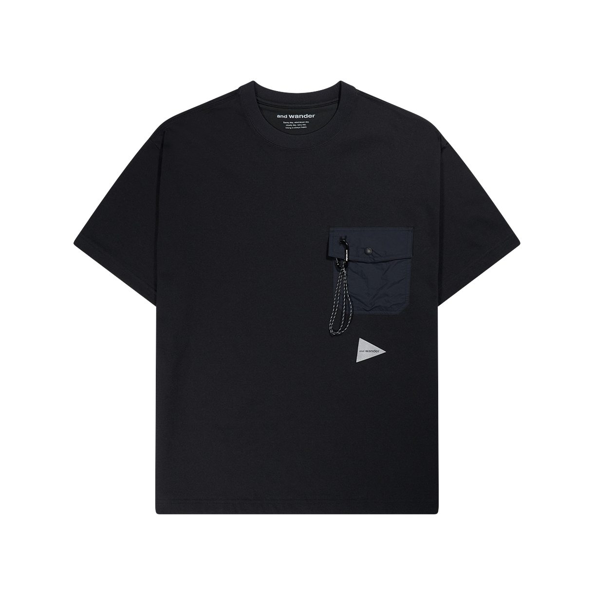 앤드 원더 080 포켓 티 블랙 - 26SS(And Wander 080 Pocket T Black - 26SS)