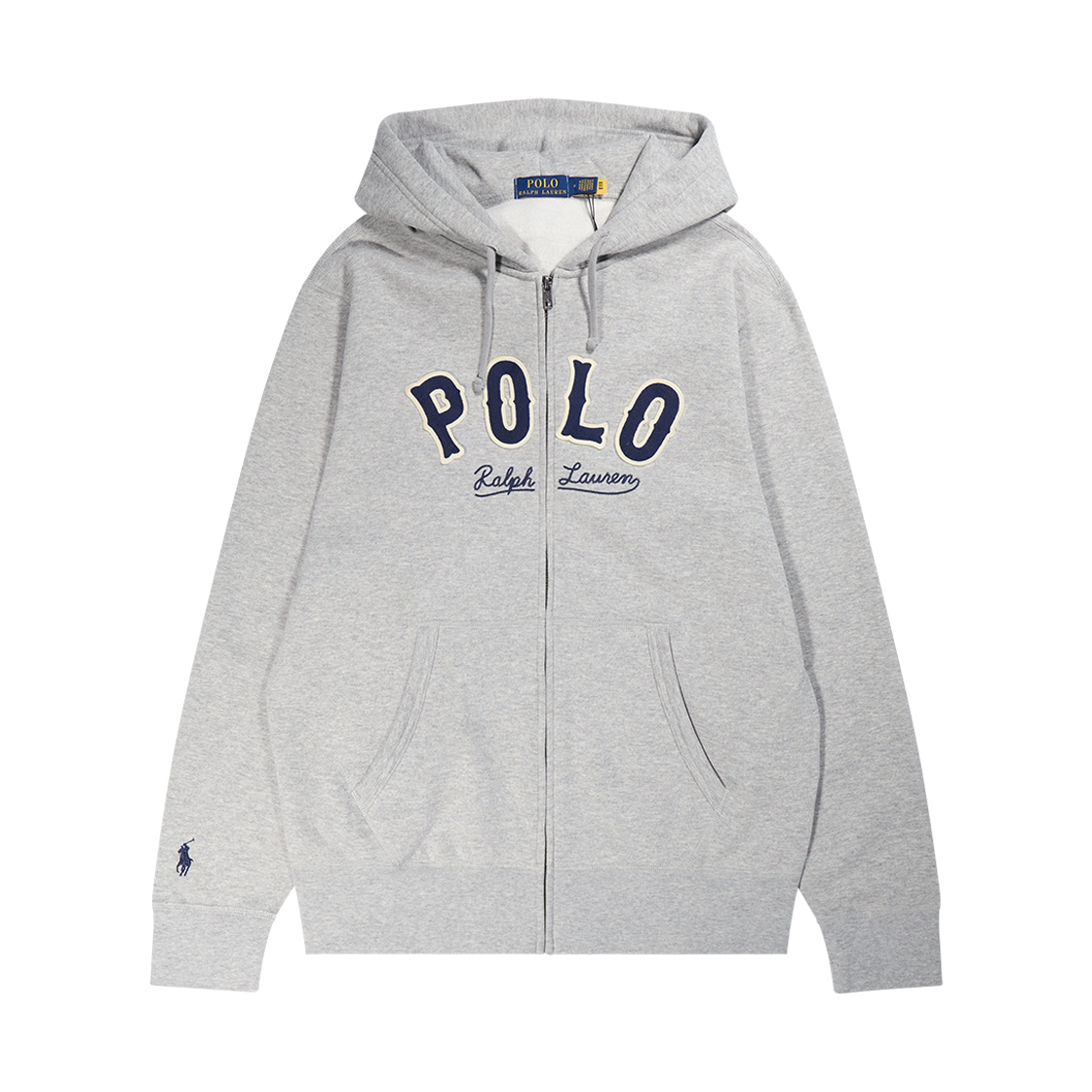 [10%적립] 폴로 랄프 로렌 더 RL 플리스 웨스턴 로고 후디 그레이 - 26SS([10%적립] Polo Ralph Lauren The RL Fleece Western Logo Hoodie Grey - 26SS)