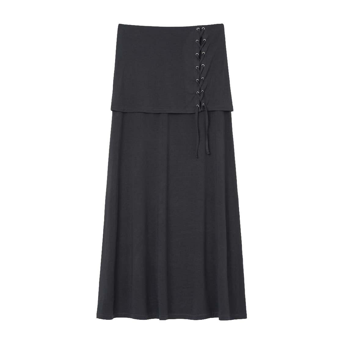 MW294CHA MILLO WOMEN Folding Strap Maxi Skirt Charcoal