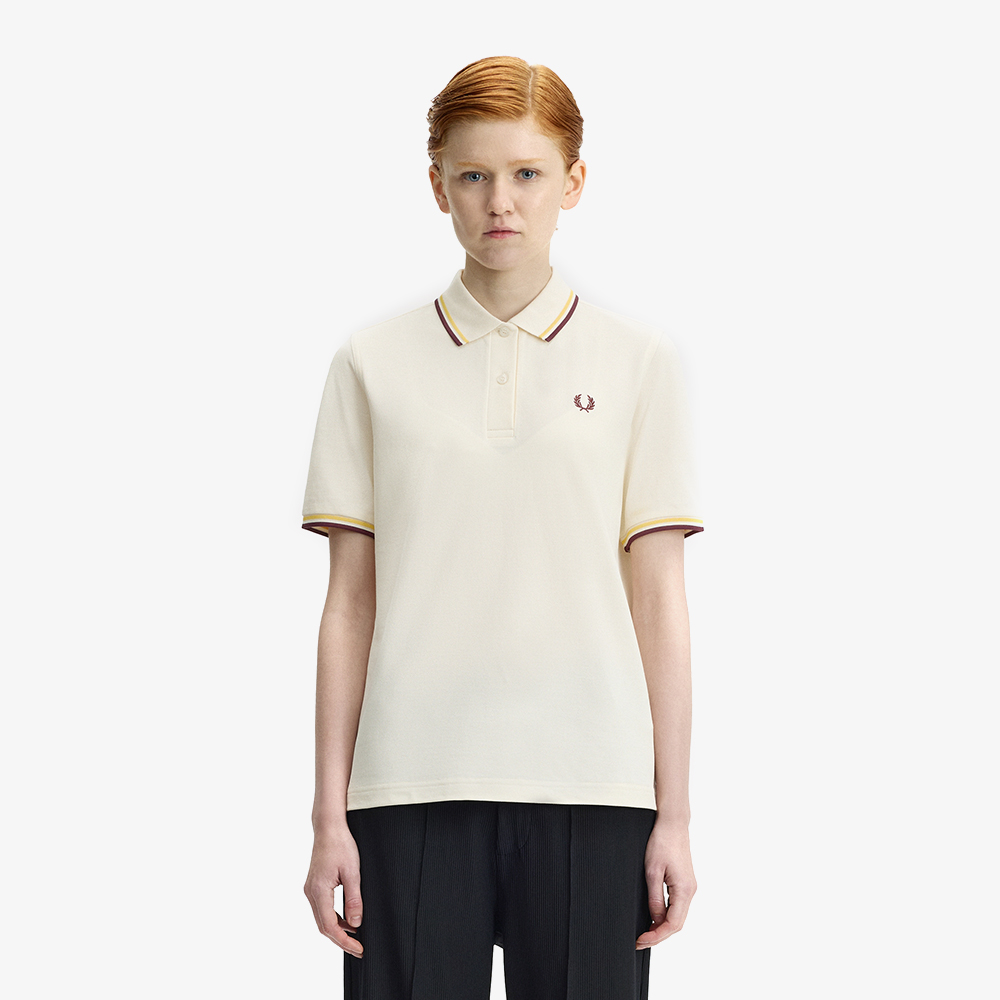 프레드페리 우먼즈 트윈 팁 프레드페리 셔츠 에크루 레몬발리 옥스블러드(Fred Perry Twin Tipped Fred Perry Shirt Ecru Lemon Barley Oxblood) - 2