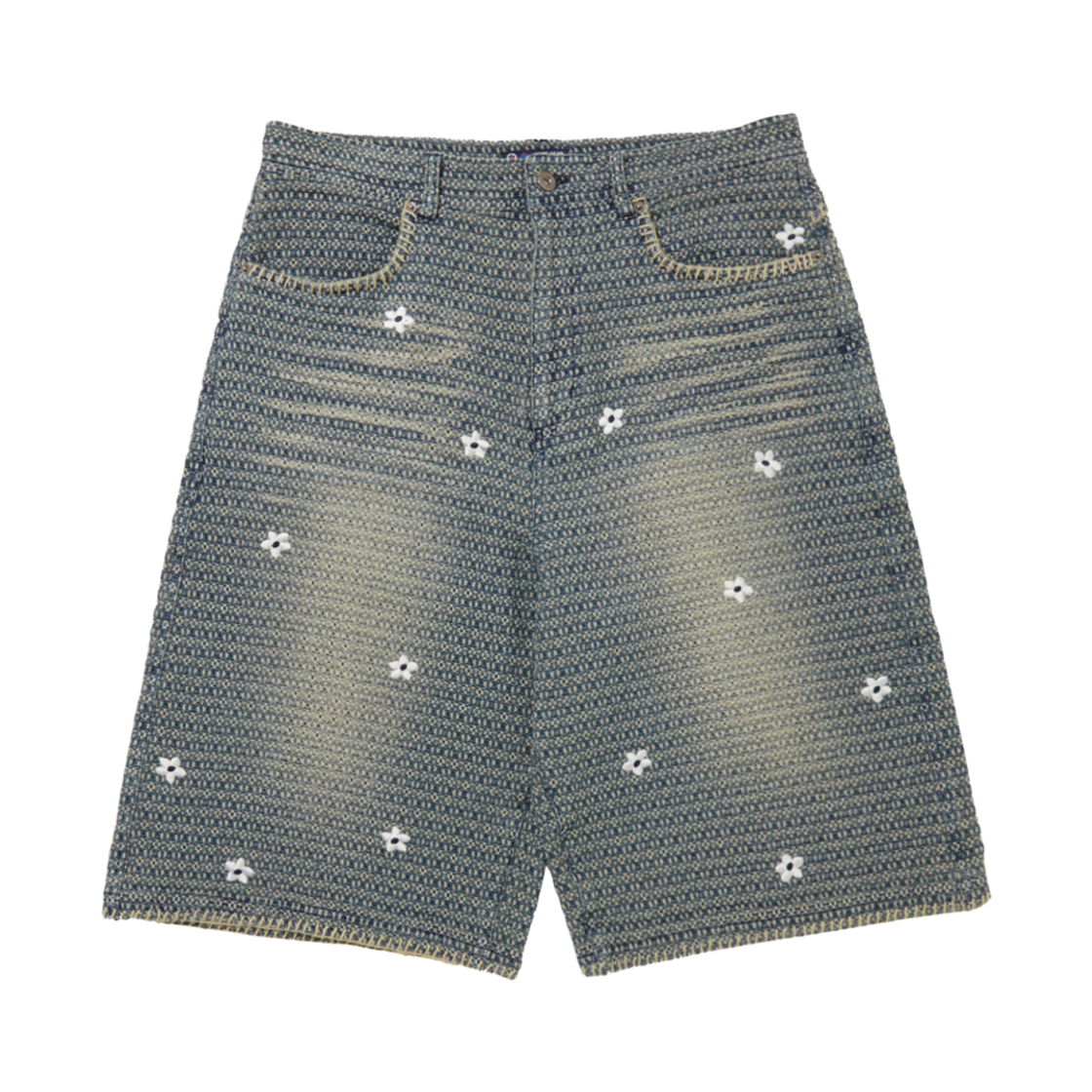 닉기어 x 펜필드 플라워 버뮤다 데님 쇼츠 인디고(NICK GEAR x Penfield Flower Bermuda Denim Shorts Indigo)