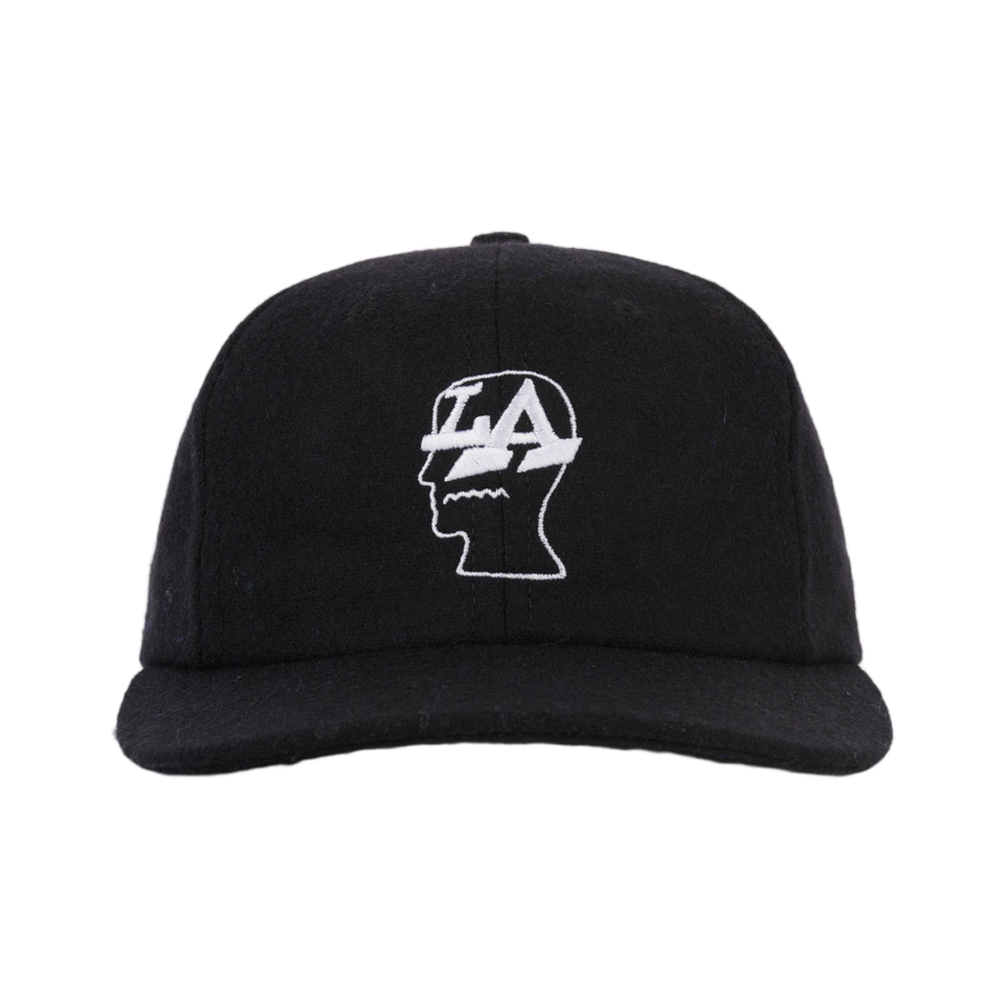 브레인 데드 울 플란넬 LA 로고 헤드 6패널 햇 블랙(Brain Dead Wool Flannel LA Logo Head 6 Panel Hat Black)
