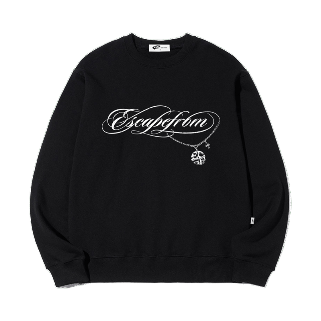 이스케이프프롬 ESCF 체인 프린트 맨투맨 블랙(Escapefrom ESCF Chain Print Sweatshirt)