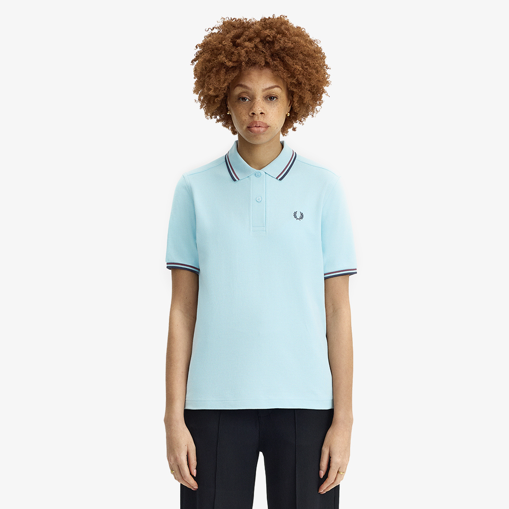 프레드페리 우먼즈 트윈 팁 프레드페리 셔츠 볼보이블루 옥스블러드 네이비(Fred Perry Twin Tipped Fred Perry Shirt Ball Boy Blue Oxblood Navy) - 2