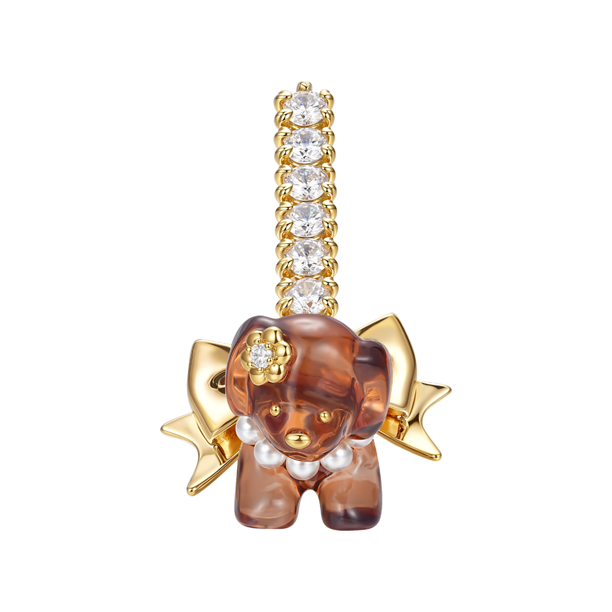 KW6BAC1YV11DB Yvmin Puppy Bowknot Thin Hair Pin Transparent - 26SS