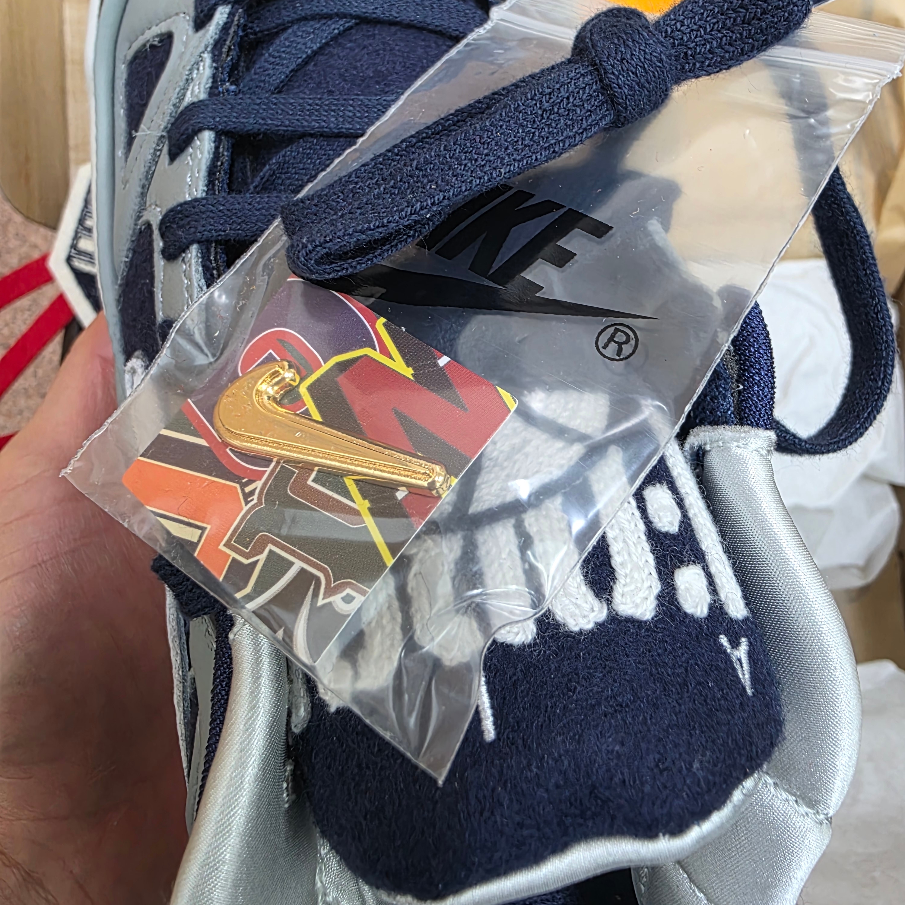 Nike x Nigo Air Force 3 Low Midnight Navy Shadow Grey 착용 스타일 - 2
