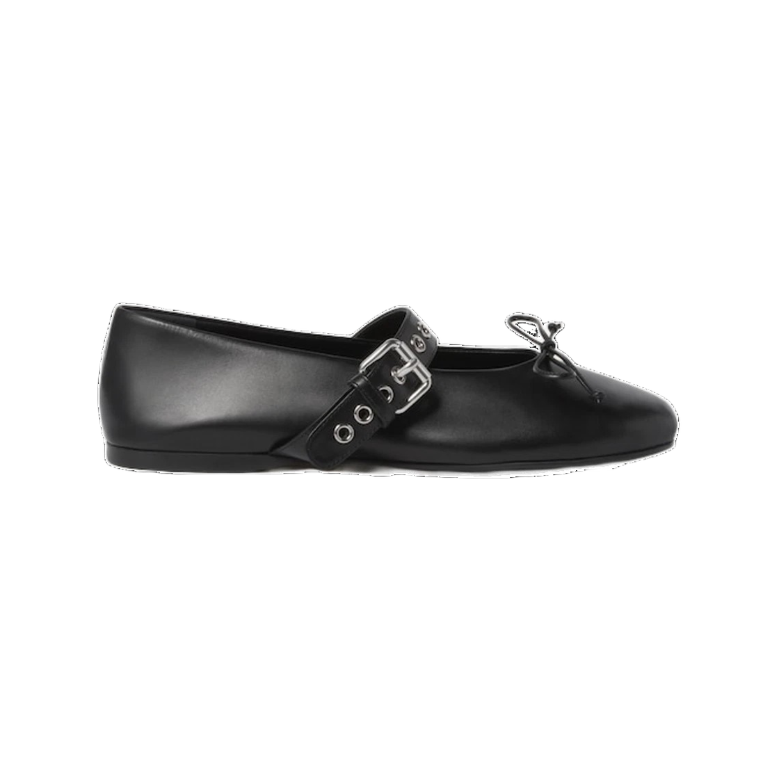 5F210E 070 F0002 F 005 [15% 쿠폰] (W) Miu Miu Leather Ballerinas Black