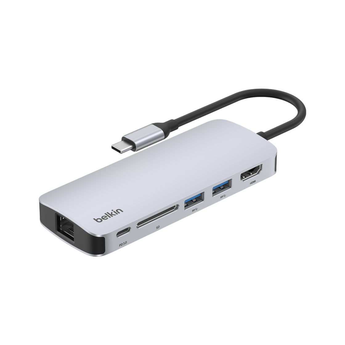 AVC008fqSGY-V2 Belkin 6-in-1 USB C Type Hub Adapter AVC008