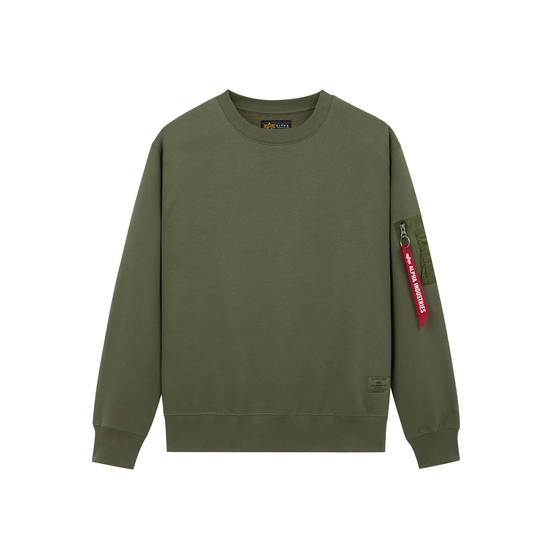 AICOI0000052O1G ALPHA INDUSTRIES Utility Pocket Crewneck Og-107 Green