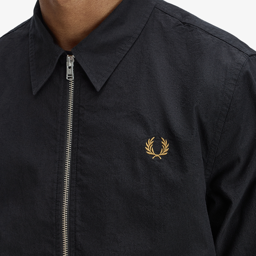 프레드페리 시어서커 집 스루 오버셔츠 블랙(Fred Perry Seersucker Zip Through Overshirt Black) - 5