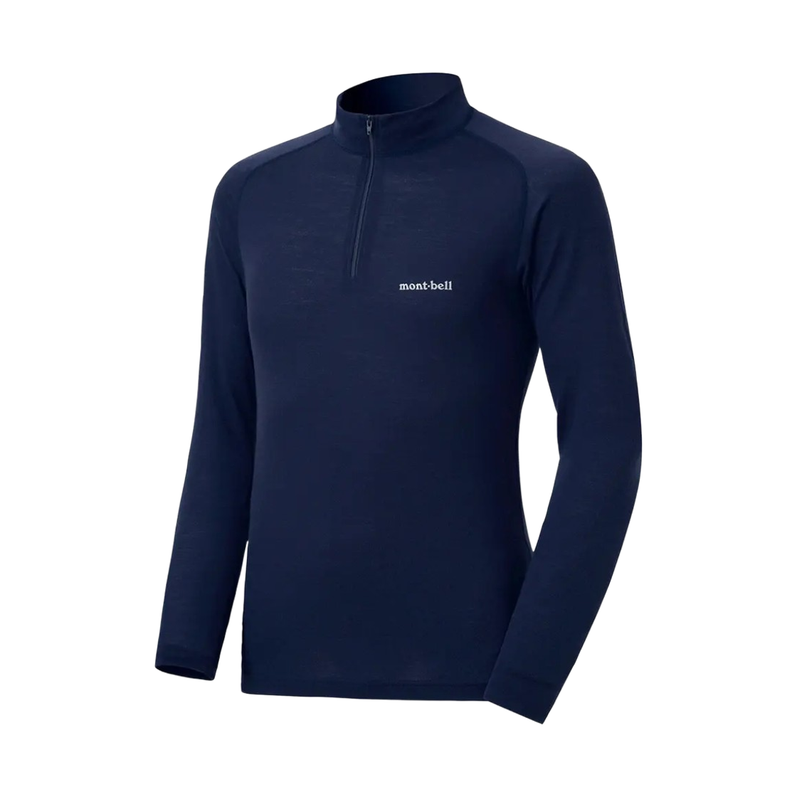 2307103 Montbell Super Merino Wool Middle Weight High Neck Shirt Dark Navy