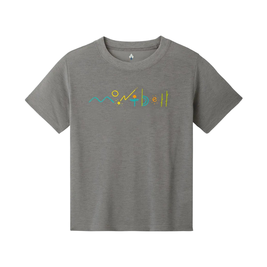1114485 (Kids) Montbell Wickron Natural Logo T-Shirt Dark Gray