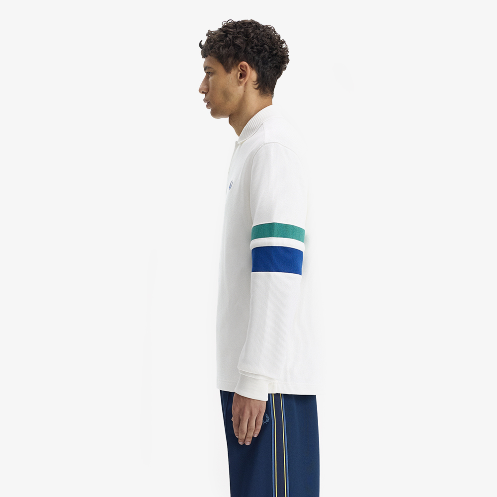 프레드페리 팁 슬리브 칼라드 스웻셔츠 스노우 화이트(Fred Perry Tipped Sleeve Collared Sweatshirt Snow White) - 2
