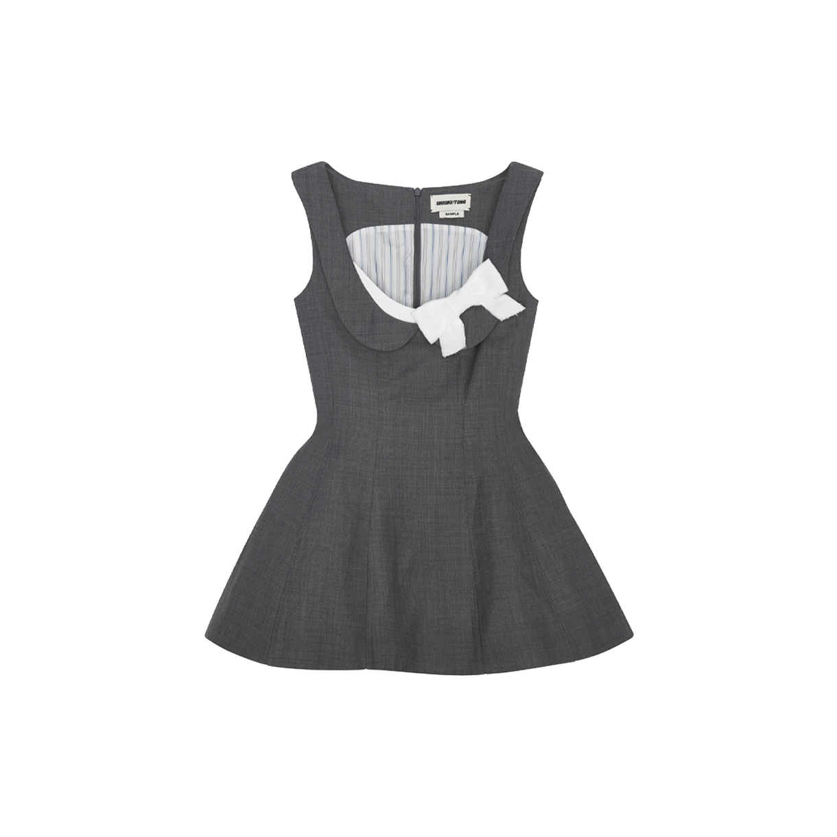 KW6BDR1SH24GY Shushu/Tong Women Side Bow A Line Dress Grey - 26SS