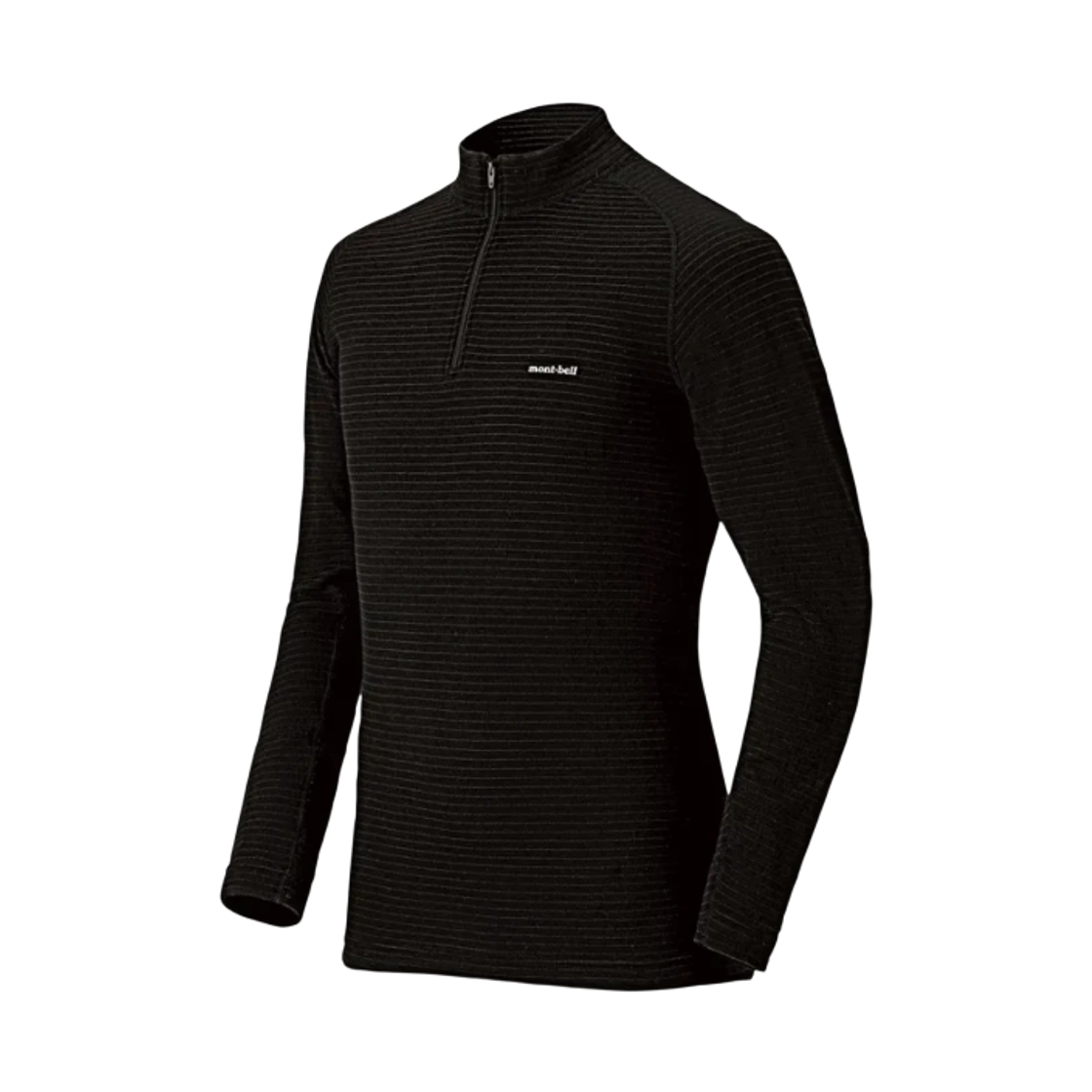 1107583 Montbell Super Merino Wool Expedition High Neck Shirt Black