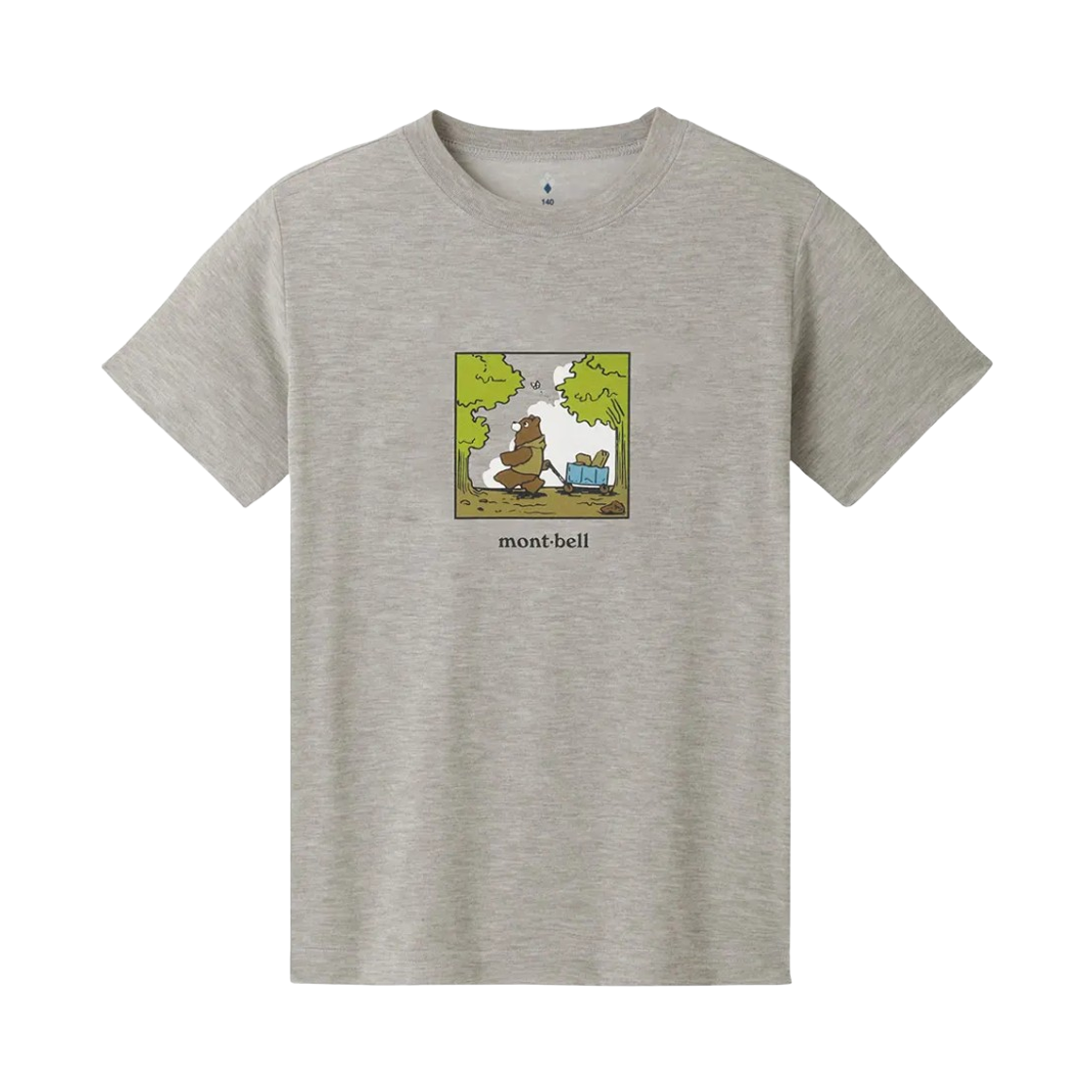 1114805 (Kids) Montbell Wickron Bear and Wagon T-Shirt Light Gray