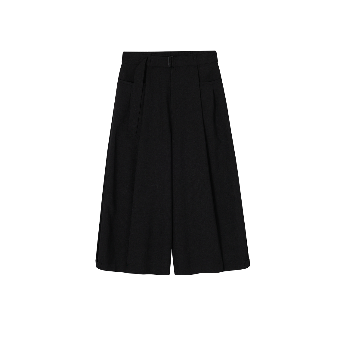 SI2PT206BK SONGZIO HOMME Belted Crop Wide Pants Black