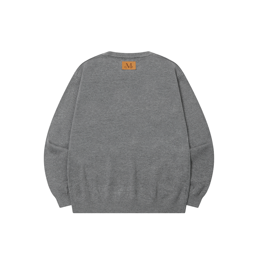 무센트 아드리안 백 레더 루즈핏 니트 남녀공용 (4컬러) 그레이(MUCENT Adrian Back Leather Loose-Fit Knit Unisex (4Color) Gray) - 2