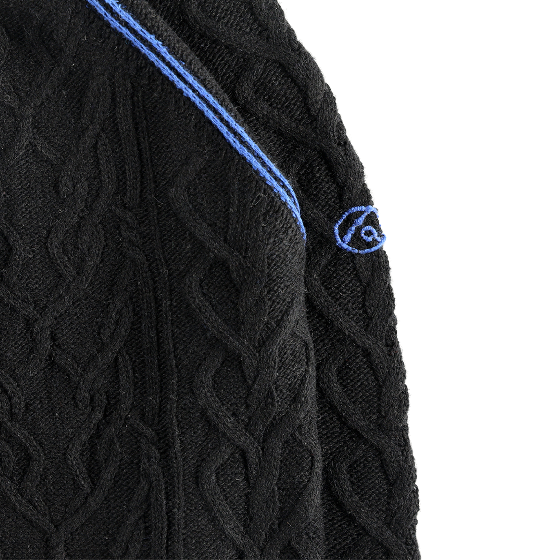 더왈드 엠브로이더리 로고 스웨터 블랙 블루(THE WARLD Embroidery Logo Sweater Black Blue) - 3