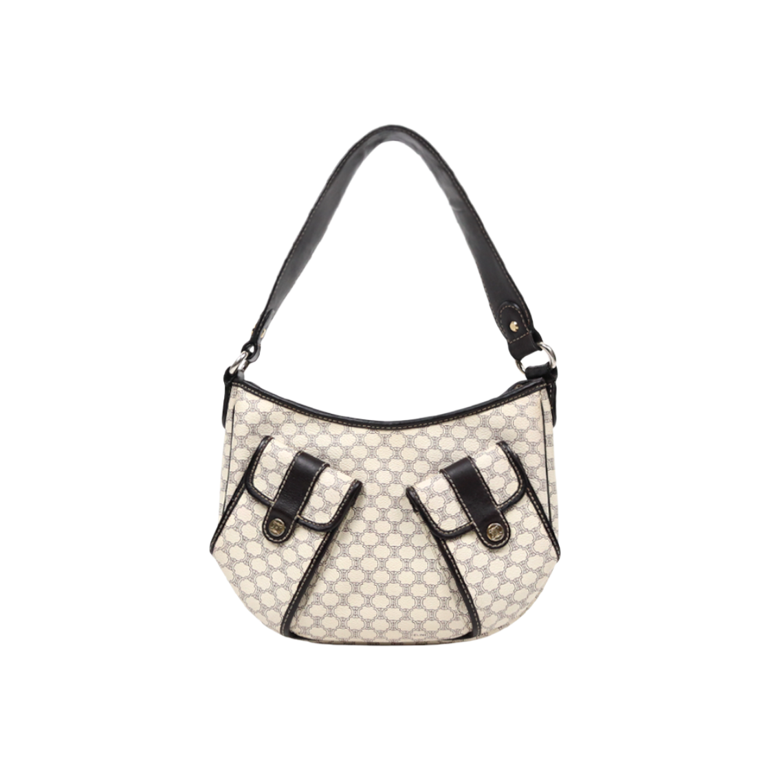ITU8ICM44689 Celine White Macadam Shoulder Bag A-A48504