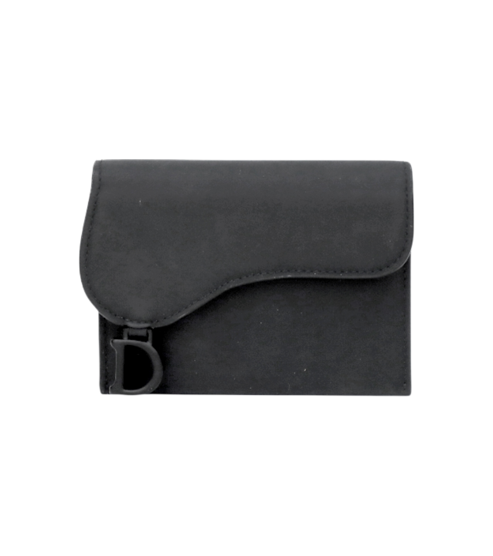 디올 매트 블랙 레더 아코디언 카드지갑 C-B48782(Dior Matte Black Leather Accordion Card Holder C-B48782)