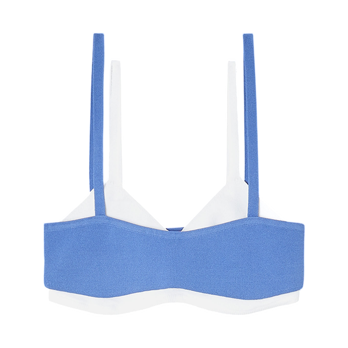 A208310WICK-8LF (W) Diesel M-Zelda Layered Bra Top In Ribbed Knit Blue
